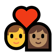 Emoji 👨‍❤️‍👩🏽 Coppia Con Cuore - Uomo, Donna: Carnagione Olivastra su Microsoft Windows 11.