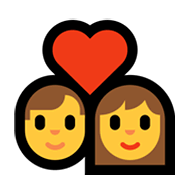 👨‍❤️‍👩 Emoji Pareja con corazón - Mann, Frau Microsoft Windows 11.