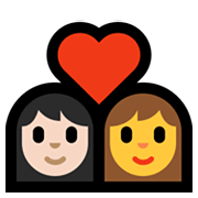 Emoji 👩🏻‍❤️‍👩 Coppia Con Cuore - Donna: Carnagione Chiara, Donna su Microsoft Windows 11.