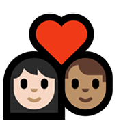 Émoji 👩🏻‍❤️‍👨🏽 Couple Avec Cœur - Femme: Peau Claire, Homme: Peau Légèrement Mate sur Microsoft Windows 11.