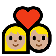 Emoji 👩🏼‍❤️‍👨🏼 Coppia Con Cuore - Donna: Carnagione Abbastanza Chiara, Uomo: Carnagione Abbastanza Chiara su Microsoft Windows 11.