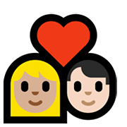 👩🏼‍❤️‍👨🏻 Emoji Pareja Enamorada - Mujer: Tono De Piel Claro Medio, Hombre: Tono De Piel Claro en Microsoft Windows 11.