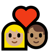 Emoji 👩🏼‍❤️‍👨🏽 Coppia Con Cuore - Donna: Carnagione Abbastanza Chiara, Uomo: Carnagione Olivastra su Microsoft Windows 11.