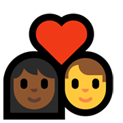 Emoji 👩🏾‍❤️‍👨 Coppia Con Cuore - Donna: Carnagione Abbastanza Scura, Hombre su Microsoft Windows 11.