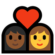 Emoji 👩🏾‍❤️‍👩 Coppia Con Cuore - Donna: Carnagione Abbastanza Scura, Donna su Microsoft Windows 11.