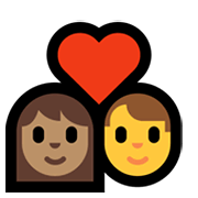👩🏽‍❤️‍👨 Emoji Pareja Enamorada - Mujer: Tono De Piel Medio, Hombre en Microsoft Windows 11.