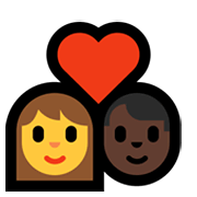 Emoji 👩‍❤️‍👨🏿 Coppia Con Cuore - Donna, Uomo: Carnagione Scura su Microsoft Windows 11.