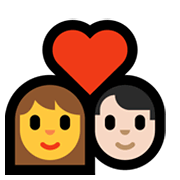 👩‍❤️‍👨🏻 Emoji Pareja Enamorada - Mujer, Hombre: Tono De Piel Claro en Microsoft Windows 11.