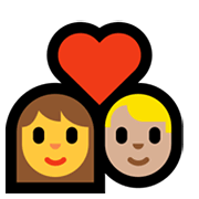 Emoji 👩‍❤️‍👨🏼 Coppia Con Cuore - Donna, Uomo: Carnagione Abbastanza Chiara su Microsoft Windows 11.