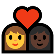 👩‍❤️‍👩🏿 Emoji Pareja Enamorada - Mujer, Mujer: Tono De Piel Oscuro en Microsoft Windows 11.