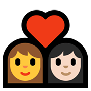 👩‍❤️‍👩🏻 Emoji Pareja Enamorada - Mujer, Mujer: Tono De Piel Claro en Microsoft Windows 11.