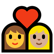 Emoji 👩‍❤️‍👩🏼 Coppia Con Cuore - Donna, Donna: Carnagione Abbastanza Chiara su Microsoft Windows 11.