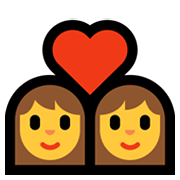 Émoji 👩‍❤️‍👩 Couple Avec Cœur : Femme Et Femme sur Microsoft Windows 11.