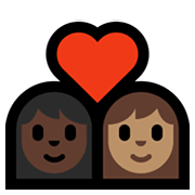 👩🏿‍❤️‍👩🏽 Emoji Pareja Enamorada - Mujer: Tono De Piel Oscuro, Mujer: Tono De Piel Medio en Microsoft Windows 11.