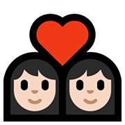 Emoji 👩🏻‍❤️‍👩🏻 Coppia Con Cuore - Donna: Carnagione Chiara, Donna: Carnagione Chiara su Microsoft Windows 11.