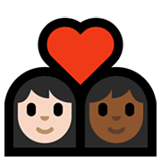👩🏻‍❤️‍👩🏾 Emoji Pareja Enamorada - Mujer: Tono De Piel Claro, Mujer: Tono De Piel Oscuro Medio en Microsoft Windows 11.