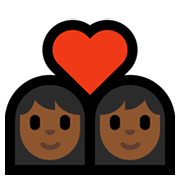 Emoji 👩🏾‍❤️‍👩🏾 Coppia Con Cuore - Donna: Carnagione Abbastanza Scura, Donna: Carnagione Abbastanza Scura su Microsoft Windows 11.