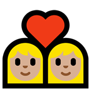 Emoji 👩🏼‍❤️‍👩🏼 Coppia Con Cuore - Donna: Carnagione Abbastanza Chiara, Donna: Carnagione Abbastanza Chiara su Microsoft Windows 11.