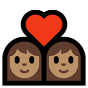 Emoji 👩🏽‍❤️‍👩🏽 Coppia Con Cuore - Donna: Carnagione Olivastra, Donna: Carnagione Olivastra su Microsoft Windows 11.