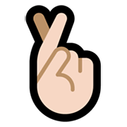 🤞🏻 Emoji Hand mit gekreuzten Fingern: helle Hautfarbe Microsoft Windows 11.