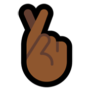 🤞🏾 Emoji Hand mit gekreuzten Fingern: mitteldunkle Hautfarbe Microsoft Windows 11.