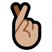 🤞🏼 Emoji Hand mit gekreuzten Fingern: mittelhelle Hautfarbe Microsoft Windows 11.