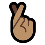 🤞🏽 Emoji Hand mit gekreuzten Fingern: mittlere Hautfarbe Microsoft Windows 11.