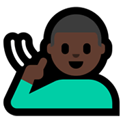 🧏🏿‍♂️ Emoji Hombre Sordo: Tono De Piel Oscuro en Microsoft Windows 11.