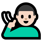 Emoji 🧏🏻‍♂️ Uomo Con Problemi Di Udito: Carnagione Chiara su Microsoft Windows 11.