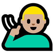 🧏🏼‍♂️ Emoji Hombre Sordo: Tono De Piel Claro Medio en Microsoft Windows 11.