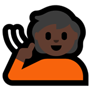 🧏🏿 Emoji Persona Sorda: Tono De Piel Oscuro en Microsoft Windows 11.
