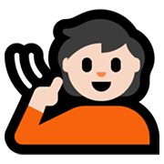 🧏🏻 Emoji Persona Sorda: Tono De Piel Claro en Microsoft Windows 11.