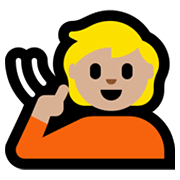 🧏🏼 Emoji gehörlose Person: mittelhelle Hautfarbe Microsoft Windows 11.
