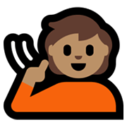 Emoji 🧏🏽 Persona Con Problemi Di Udito: Carnagione Olivastra su Microsoft Windows 11.