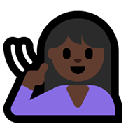 🧏🏿‍♀️ Emoji gehörlose Frau: dunkle Hautfarbe Microsoft Windows 11.