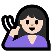 🧏🏻‍♀️ Emoji Mulher Surda: Pele Clara na Microsoft Windows 11.
