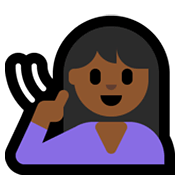 🧏🏾‍♀️ Emoji Mujer Sorda: Tono De Piel Oscuro Medio en Microsoft Windows 11.