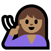 🧏🏽‍♀️ Emoji gehörlose Frau: mittlere Hautfarbe Microsoft Windows 11.