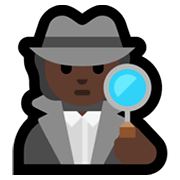 🕵🏿 Emoji Detektiv(in): dunkle Hautfarbe Microsoft Windows 11.