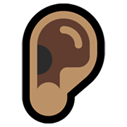 Emoji 👂🏽 Orecchio: Carnagione Olivastra su Microsoft Windows 11.