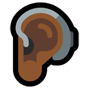 🦻🏾 Emoji Ohr mit Hörhilfe: mitteldunkle Hautfarbe Microsoft Windows 11.