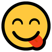 Emoji 😋 Faccina Che Si Lecca I Baffi su Microsoft Windows 11.