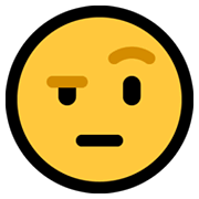 Emoji 🤨 Faccia Con Sopracciglia Alzate su Microsoft Windows 11.