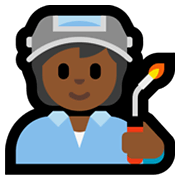 🧑🏾‍🏭 Emoji Operario: Tono De Piel Oscuro Medio en Microsoft Windows 11.