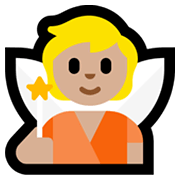 🧚🏼 Emoji Fada: Pele Morena Clara na Microsoft Windows 11.