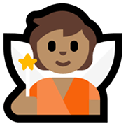 Emoji 🧚🏽 Fata: Carnagione Olivastra su Microsoft Windows 11.