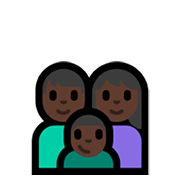 👪🏿 Emoji Familie, dunkle Hautfarbe Microsoft Windows 11.