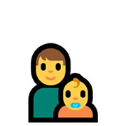 👨‍👶 Emoji Familie: Mann, Baby Microsoft Windows 11.