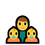 👨‍👶‍👶 Emoji Família: Homem, Bebê, Bebê na Microsoft Windows 11.