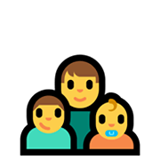 Emoji 👨‍👦‍👶 Famiglia: Uomo, Bambino, Neonato su Microsoft Windows 11.